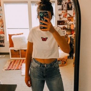 Butterfly cropped tee